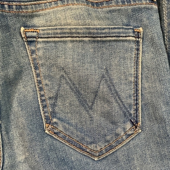 Mother Looker Ankle Fray Hem Birds of Paradise Blue Skinny Stretch Jeans size 25 - Picture 5 of 15